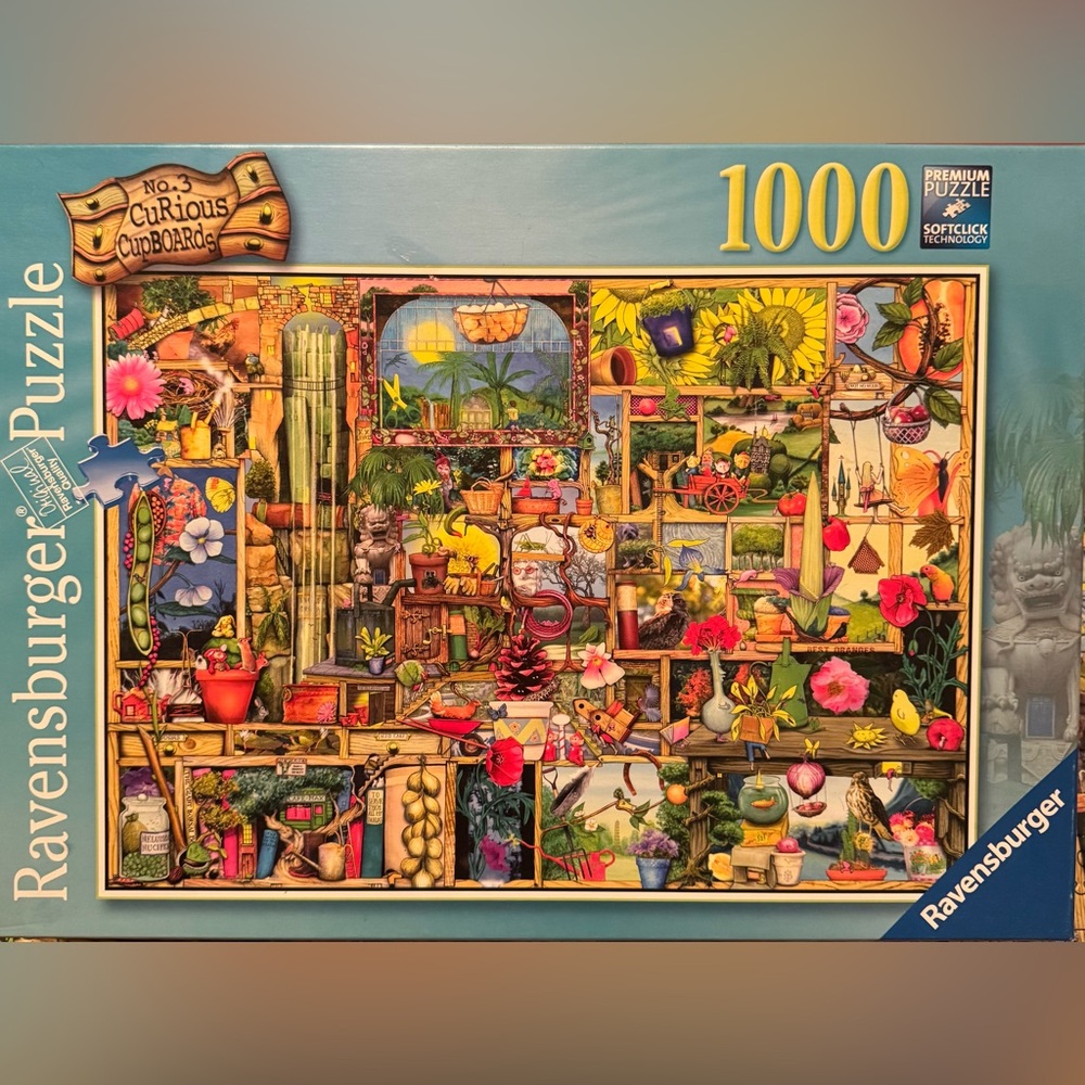 No. 3 Curious Cupboards 1000-Piece Jigsaw Puzzle - Colourful Botanical Scene